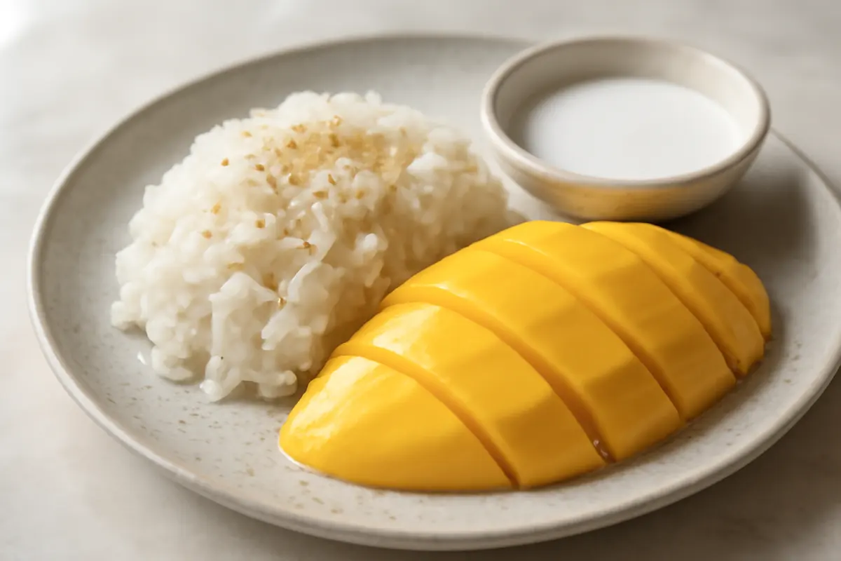 Thai Mango Sticky Rice Recipe with Coconut Sauce | FoodNotes